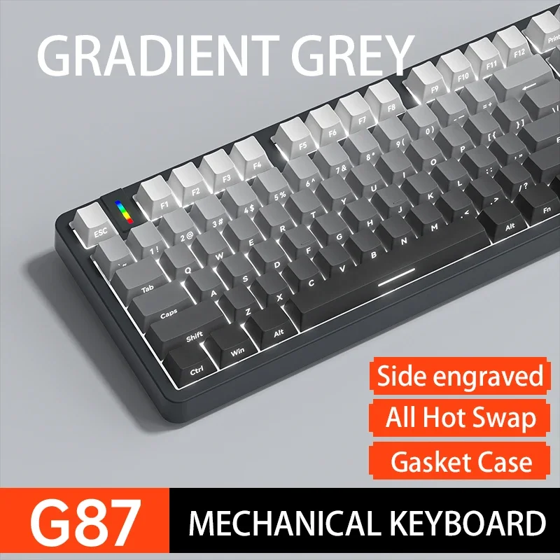 

Laptop mechanical keyboard blue keycaps Full key conflict free 87 Keys White Light gaming keyboard For MacBook Asus computer