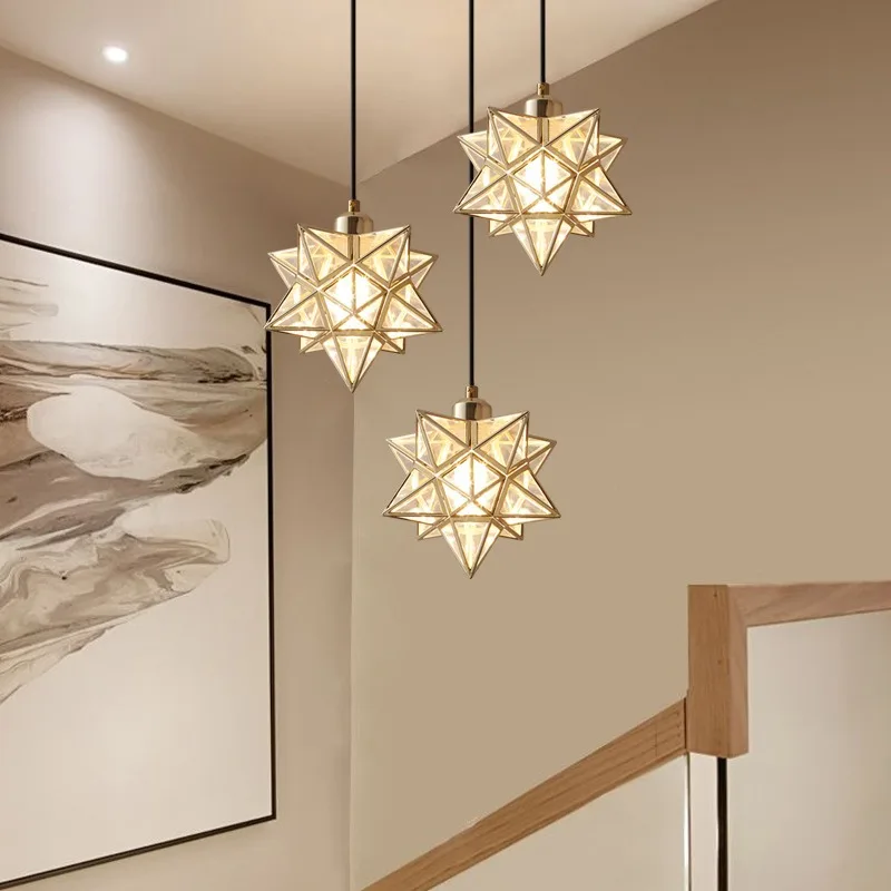 

Light Luxury Entrance Small Chandelier Simple and Modern Nordic Entrance Balcony Lamp Creative Star Bar Counter Corridor Lamp