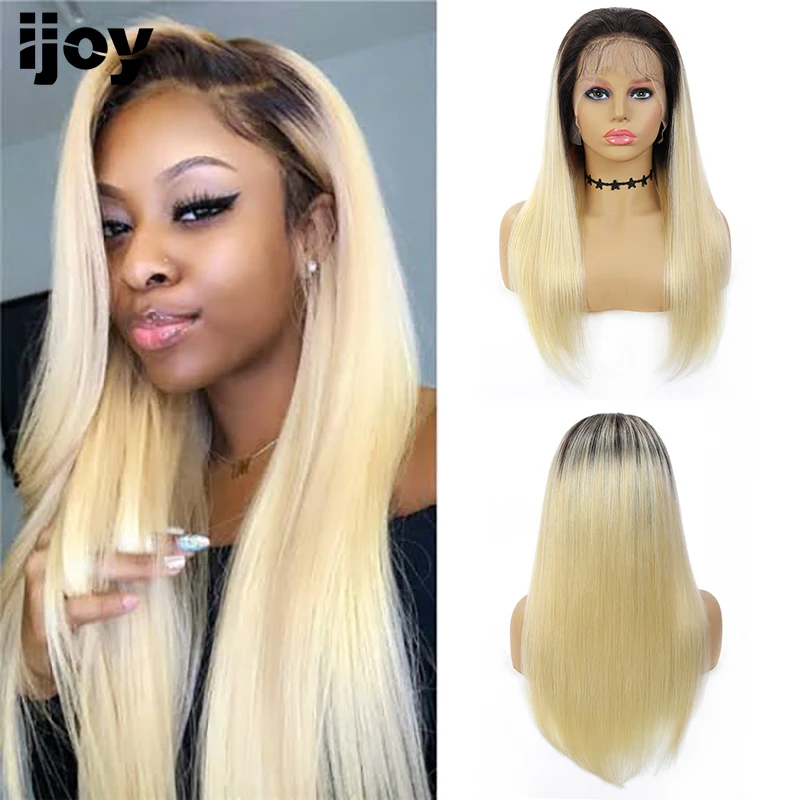 

Brazilian Remy 13x4 Lace Front Human Hair Wigs 1B 613 Blonde Long Straight Lace Closure Wigs For Black Women Remy Hair IJOY
