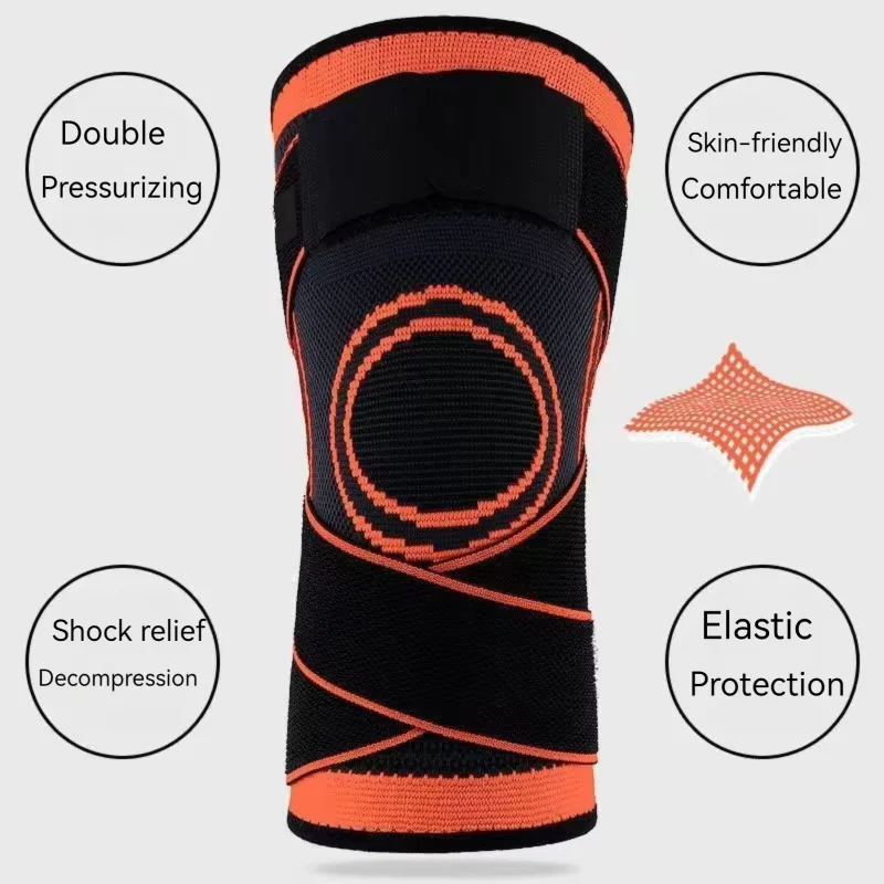 1PC Knee Support Brace Compression Knit Knee Pad Sports Quickly Absorb Perspiration Keep Knees Warm Breathable
