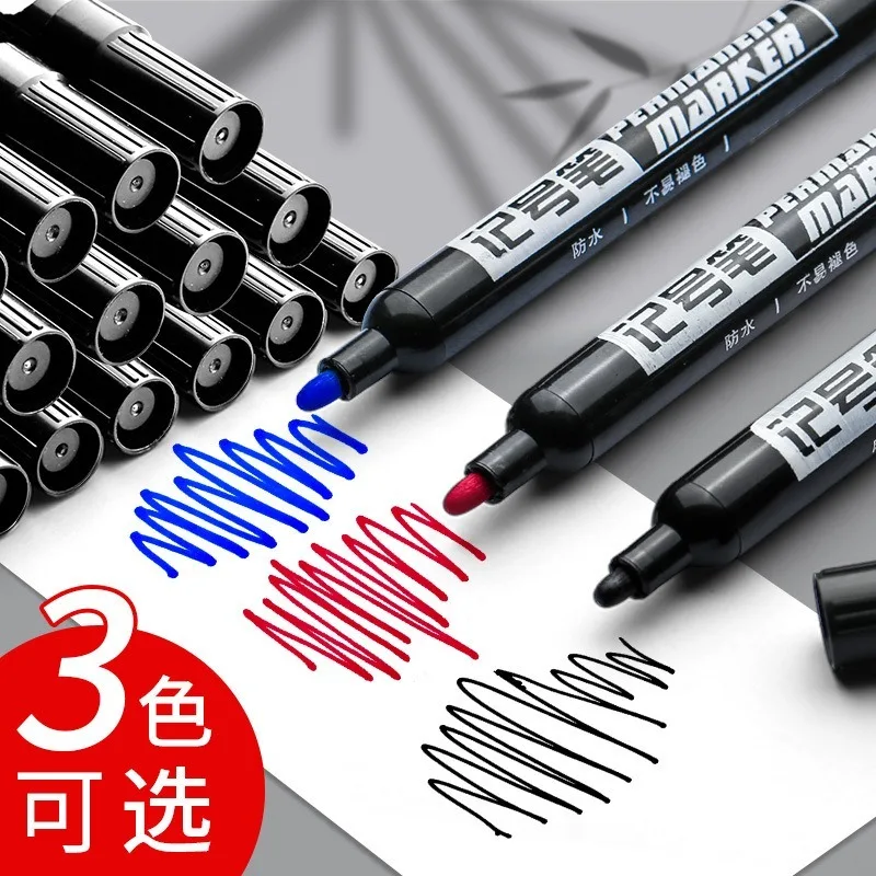 Color Marker Pens Pen Marker Marker Pens 6pcs Permanent Marker Pens Black/Blue/Red ink Graffiti Markers Waterproof Large Capacity Paint Markers Painting Supplies