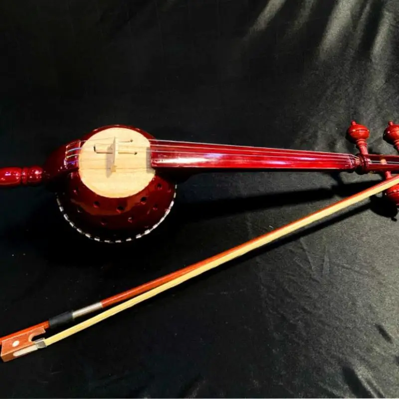 Chinese Xinjiang Uyghur Ethnic Characteristic String Instrument Gijak Beginner Stage Performance Professional Gijak with Bag