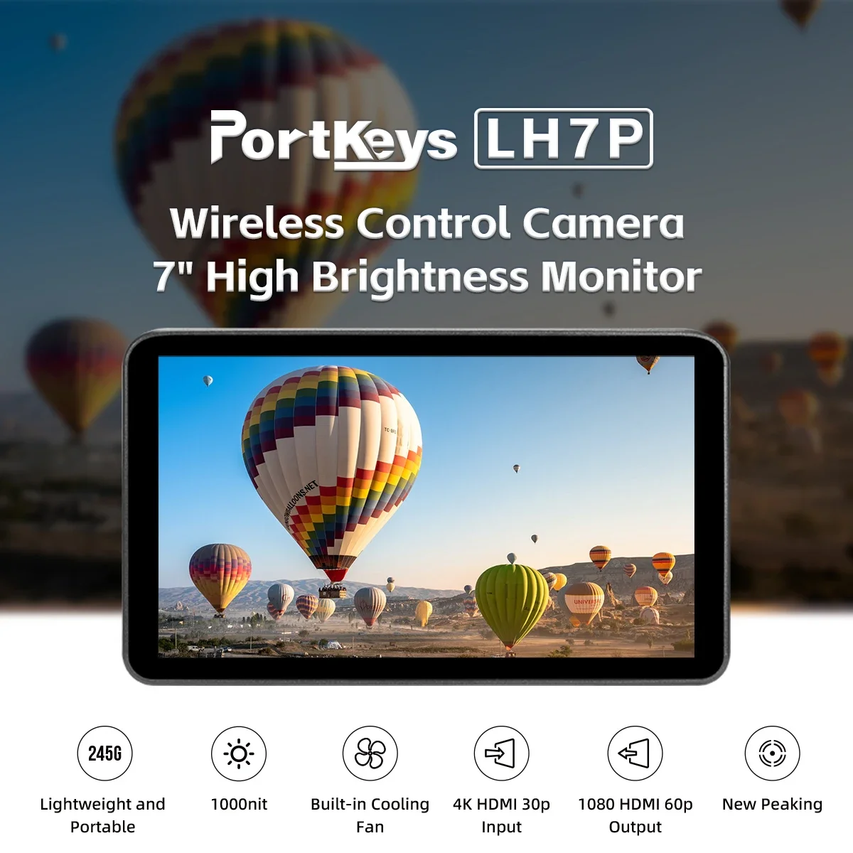 Portkeys LH7P Camera Field Monitor 1000nit High Brightness 1920x1080 IPS Touchsc