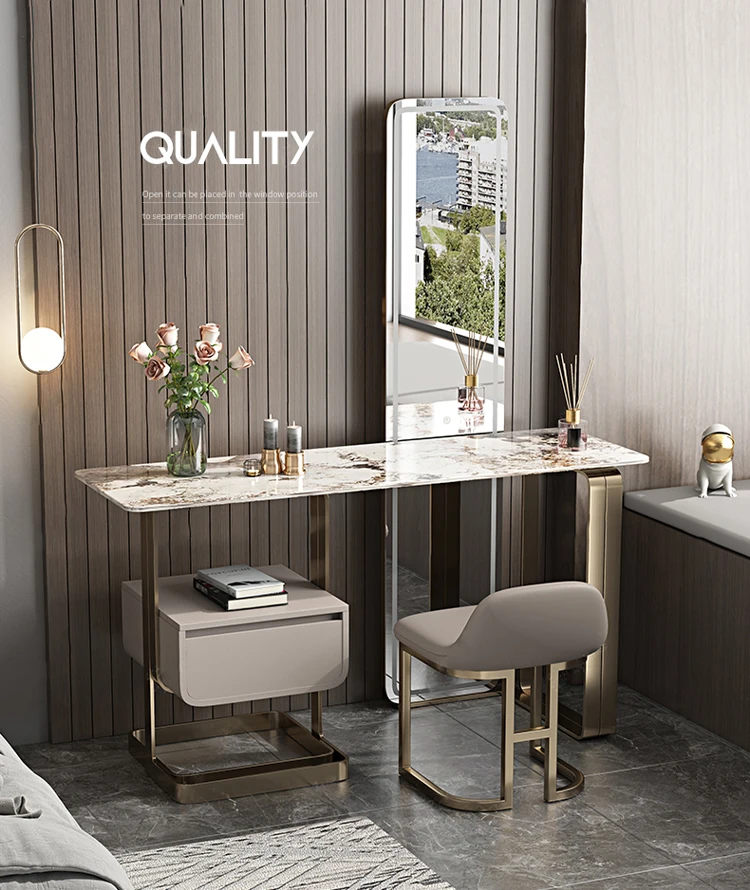 Description Picture 5 of itemCreative Modern Dressing Table Designer Luxury Makeup Mirror Dressing Table Bedroom Meubles De Chambre Dresser Furnitures