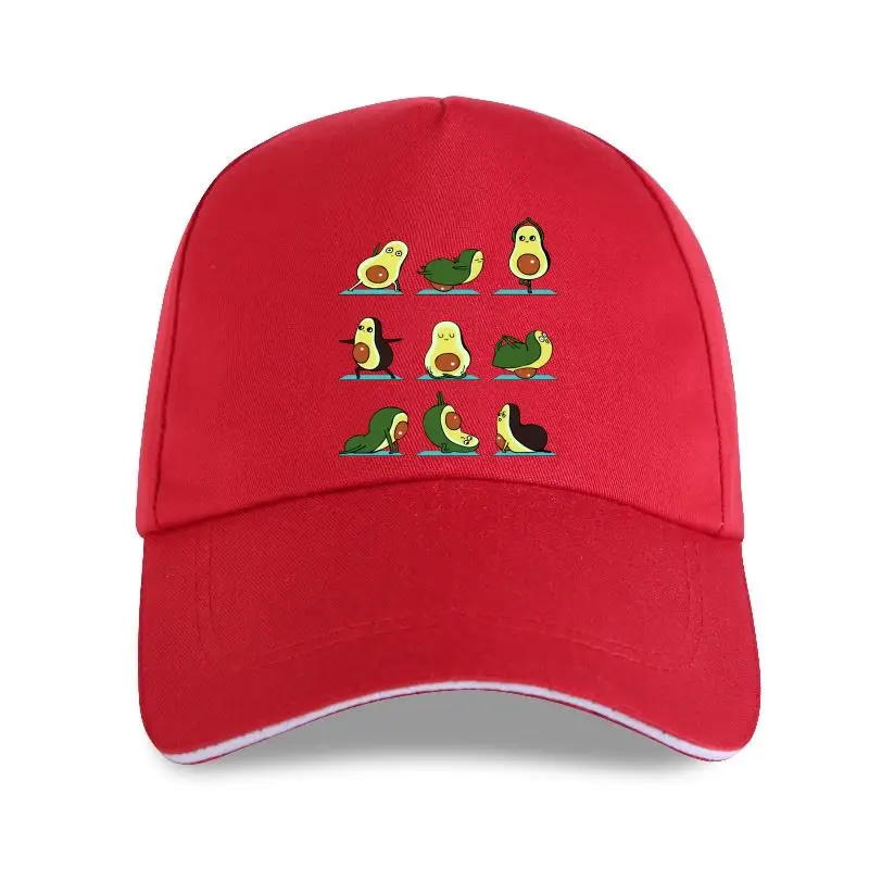 

new cap hat LUCKYROLL Funny Cartoon Avocado Gymnastics Summer Kawaii White Baseball Cap Casual Fruit Printed Tops Trendy Clo