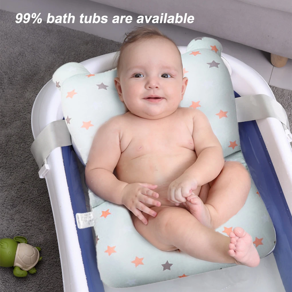 Description Picture 5 of itemBaby Bathing Seat Security Bathtub Support Mat Portable Travel Washable Soft Newborn Cushion Pad Accessory White Star