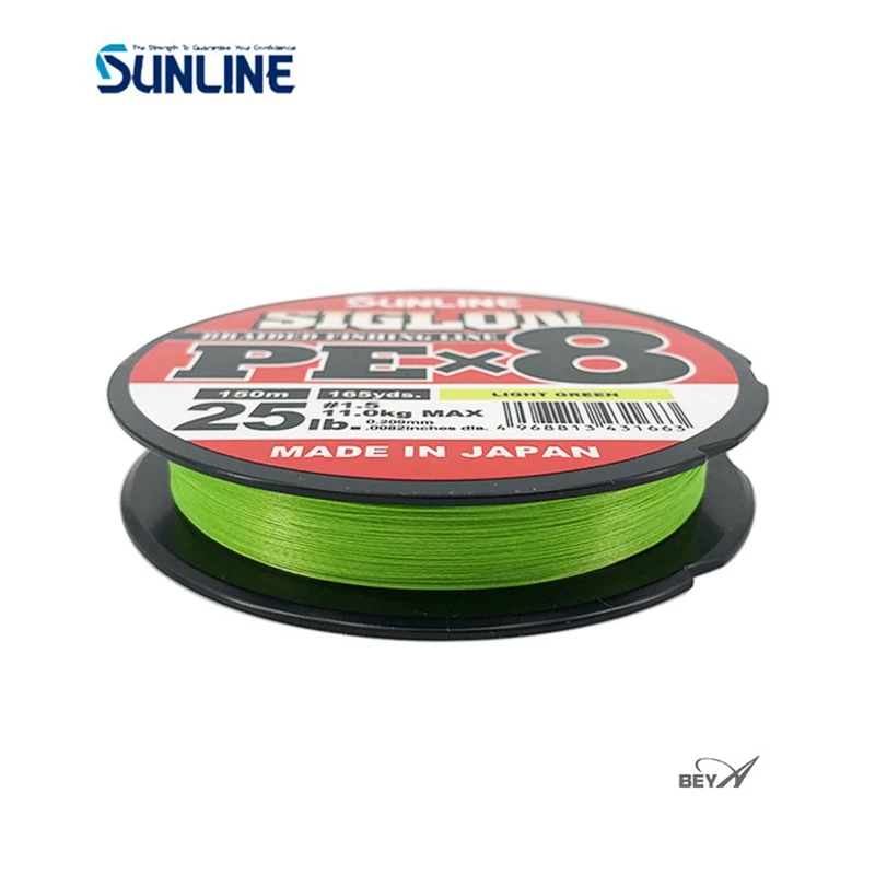 Fishing line Original SUNLINE NEW SIGLON 8 BRAIDED Fishing Line Lightgreen 8 Strands PE Line 150M Made In Japan 10LB-50LB