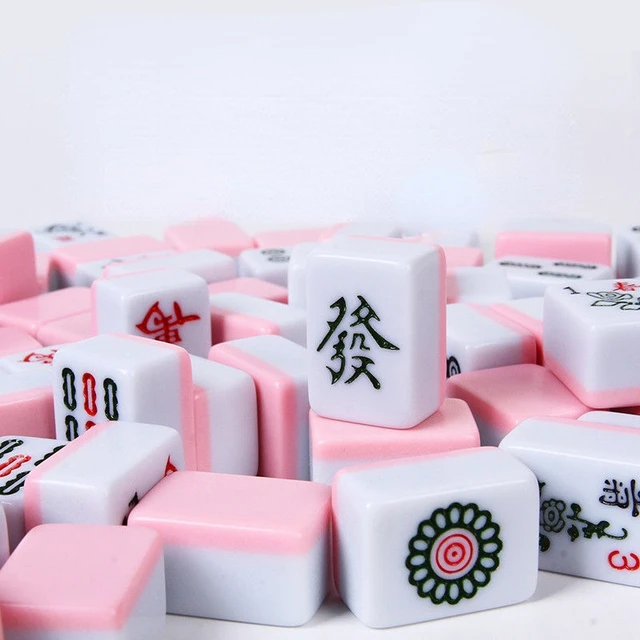 1 conjunto de mahjong americano conjunto mahjong telhas festa jogos de mesa jogos  mahjong jogos de jogo chinês numerado mahjong - AliExpress