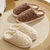 2024 New Women's Solid Color Cotton Slippers Thick Bottom Warm Slippers Soft Female Couple Indoor Plush Flat Shoes 4