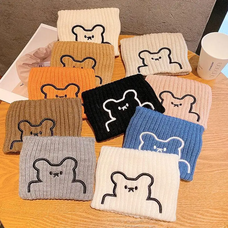 

1PC Cute Bear Knitted Headband with Wide Edges Thickened Insulation Autumn Winter Sports Headband Fashion Durability