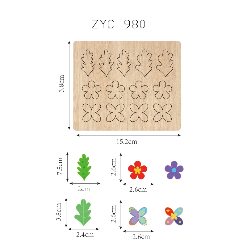 ZYC-980 flower wooden cutting mold suitable for die-cutting machines