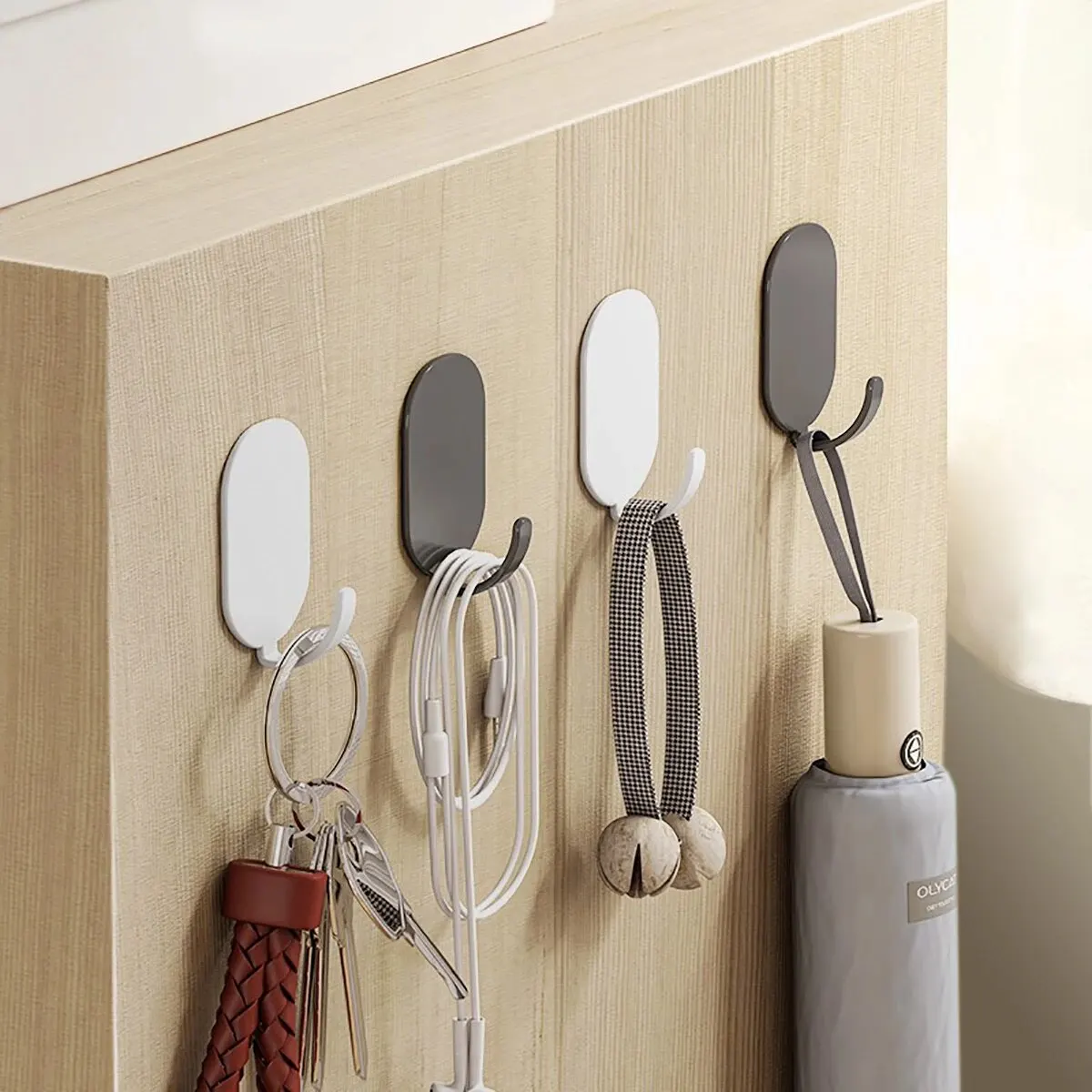 Storage Hook Door Hook 20PCS No Punching Iron Strong Adhesive Carbon Steel Hook Multifunctional Door