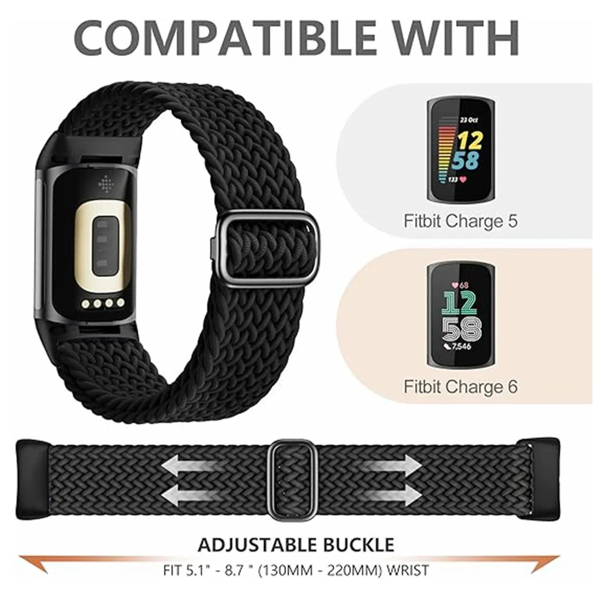 Nylon Woven Strap Set - Adjustable Replacement Wristbands