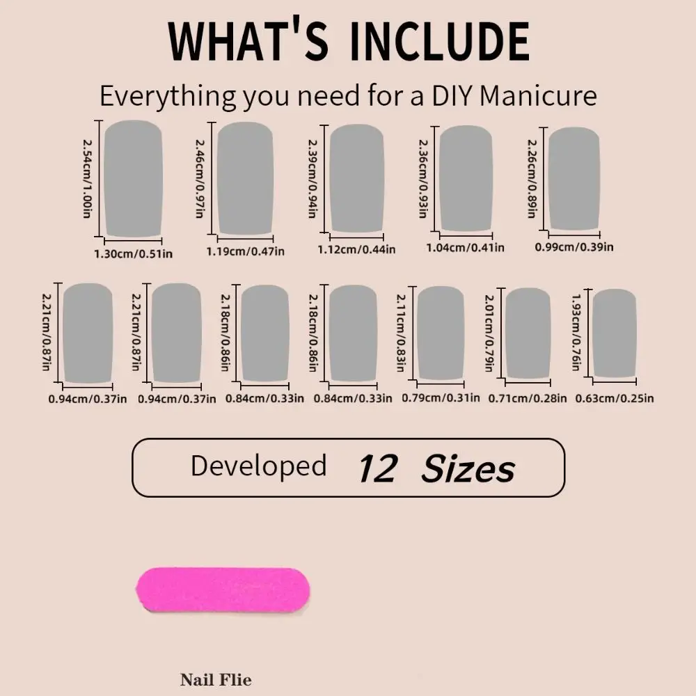 Fashion Wearable Manicure Long Water Pipe Fake Nails Long Length Square Head Halloween False Nail Full Cover Press on Nails Girl