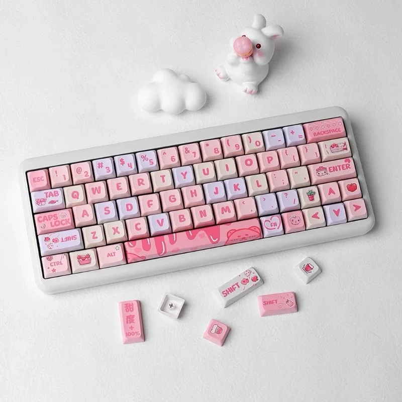 

133 клавиши Клубничная тема XDA колпачки для ключей PBT DyeSublimation колпачки для механических клавиатур игровые колпачки для