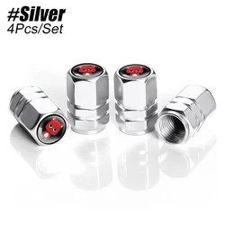 Aluminum Tire Valve Caps - Dustproof Wheel Covers for Vehicle Accessories (Set of 4) (Silver)