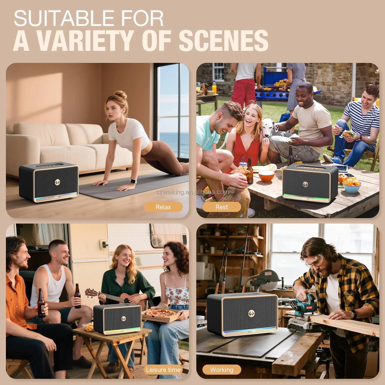 WKing H330 New Product Bluetooth Speaker 120W Portable Speaker Loudspeaker with Subwoofer Trending Product Speaker Box for Music