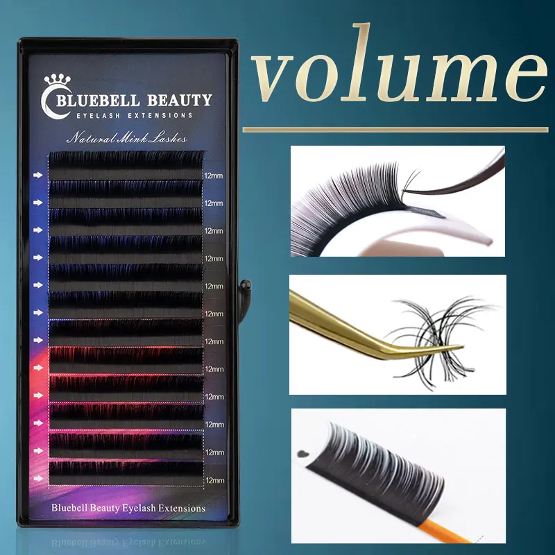 Bluebell Beauty Individual Lashes Natural Soft Classic Makeup Eyelash Extension 8-15mm Mixed Length Single Length Silk Lashes