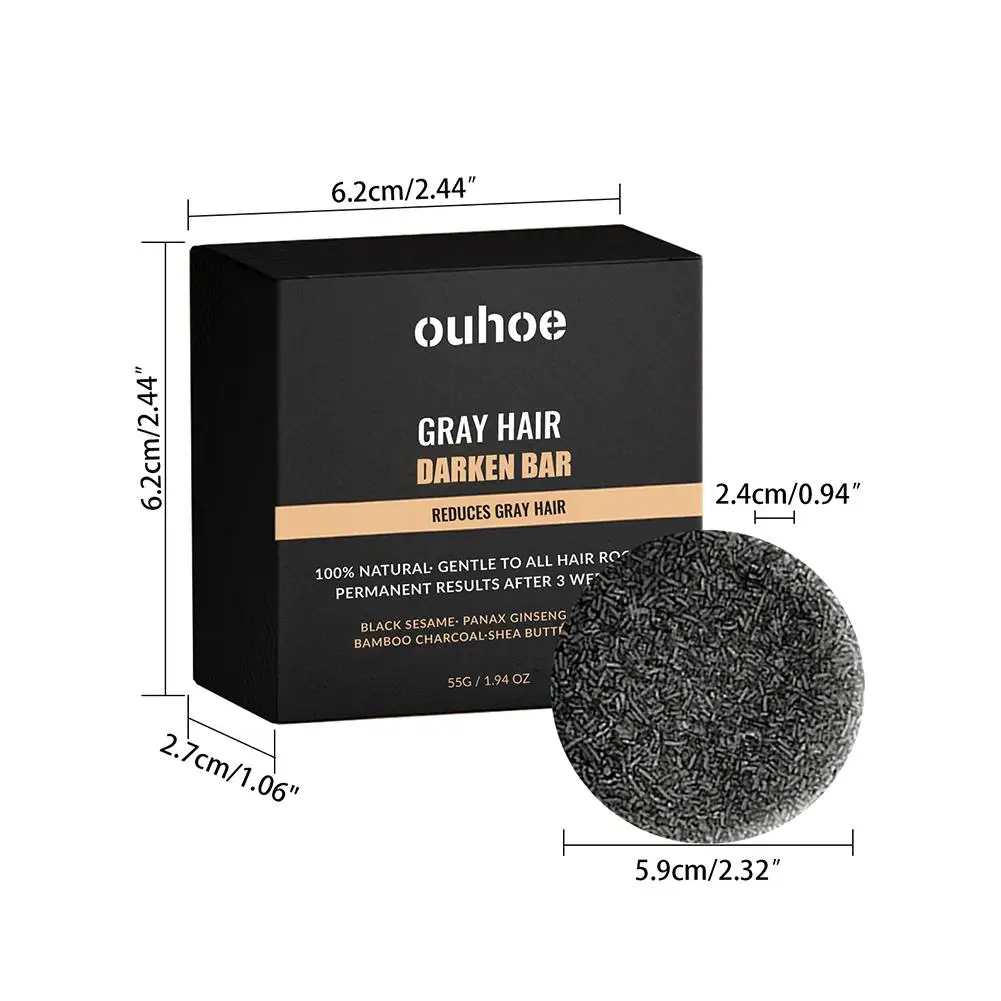 Description Picture 5 of itemNEW Hair Darkening Soap Shampoo Bar Fast Effective Natural Color Organic Body White Conditioner Dye Gray Black Repair Hair F8Q8