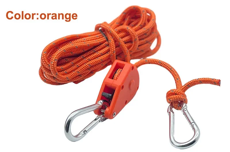 1pc 5m Reflektierende Camping Zelt Wind Seil Zurrgurt Spanner Befestigungs Pulley Ratsche Markise Seil Schnalle Seil Zelt zubehör – Detail 10
