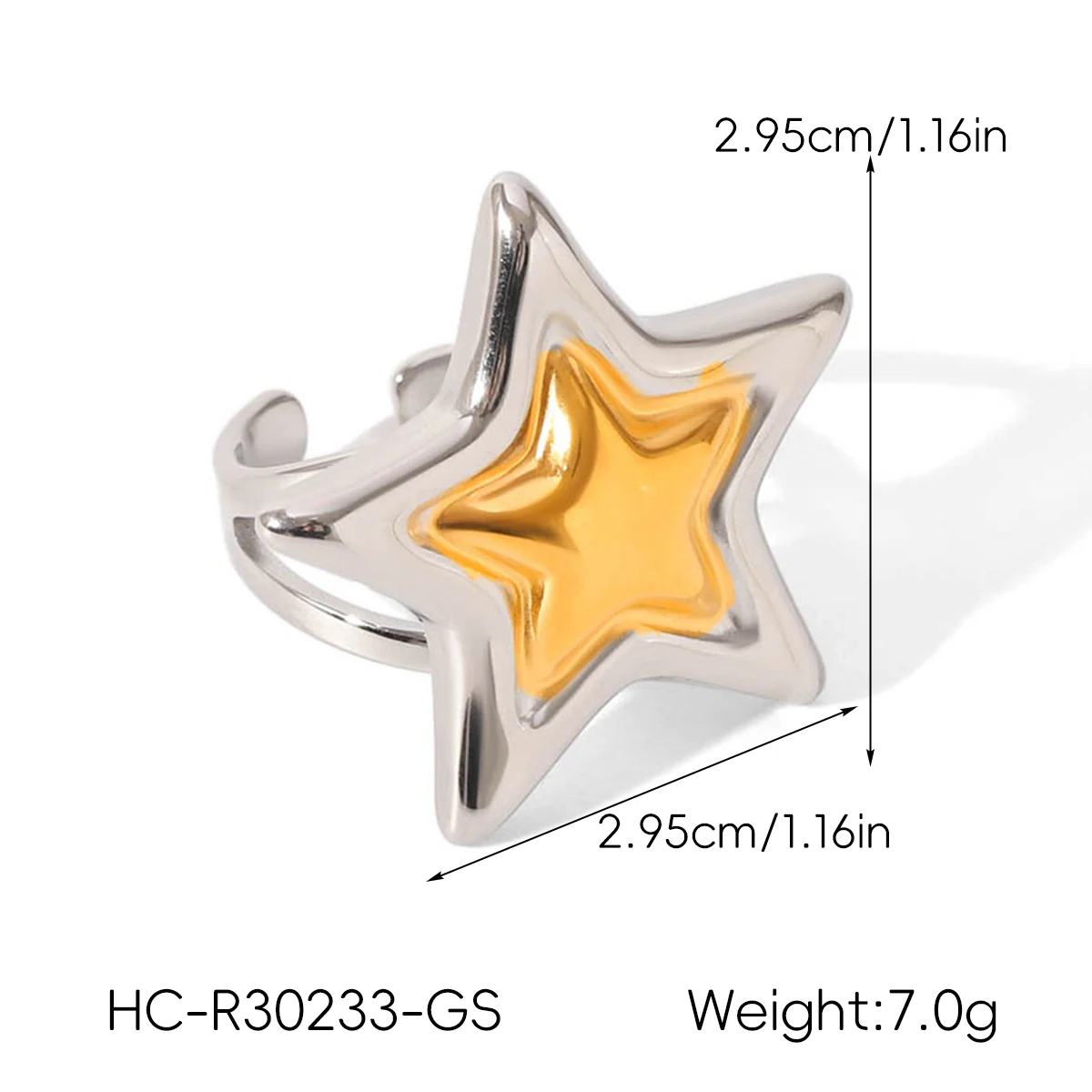 Y2K Gold-Silber gemischte Farben, Stahl, Gothic, hochwertige, verstellbare Ringe, Set, Damen-Charm, wasserdicht, luxuriöser Schmuck, Geschenke – Detail 15