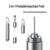 SIM Card Tray Removal Tool with Cleaning Brush, 2 in 1 Portable Keychain Eject Pins Reset Needle & Cleaning Pen for cell phone. 1