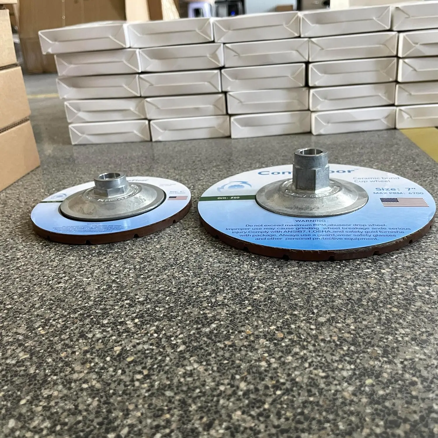5" Diamond Cup Wheel for Concrete Floor Grinding, 50# Dry Edge Polishing Disc Fits Angle Grinder