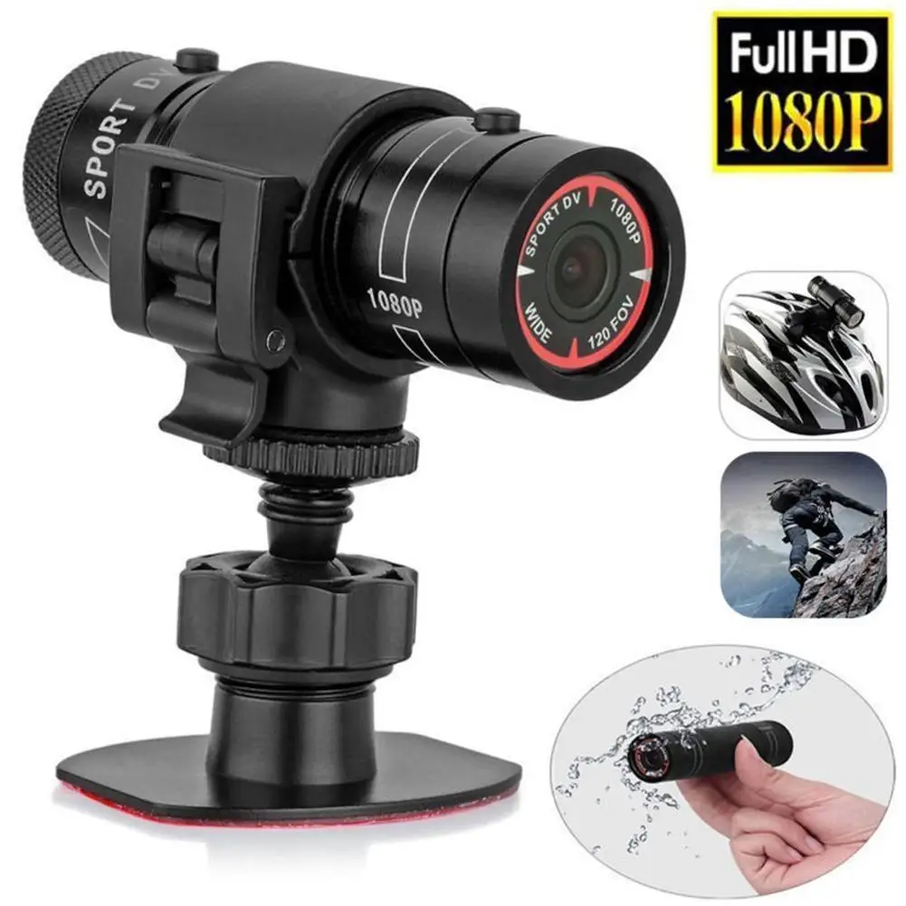 F9 Small Action Camera HD 1080p Mini Outdoor Bike Motorcycle Helmet Sports Action Camera Waterproof Video Camcorder Car Recorder