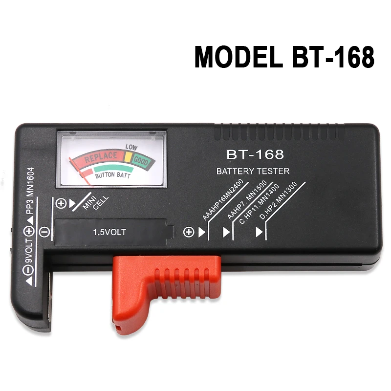 BT-168 AA/AAA/C/D/9V/1.5V batteries Universal Button Cell Battery Colour Coded Meter Indicate Volt Tester Checker BT168 Power 3
