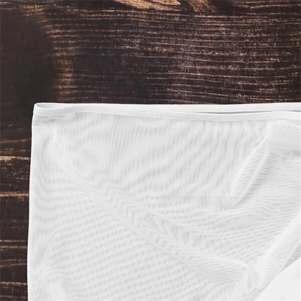 Translucent Sexy Swimsuit Beach Skirt Ruffled Overskirt Mesh Drawstring Solid Beachwear Hip