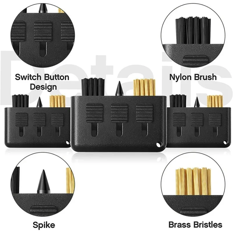 Golf Club Brush Golf Club Groove Cleaner Tool Sharpener 3 in 1 Portable Retractable Groove Sharpener Small Golf Accessories