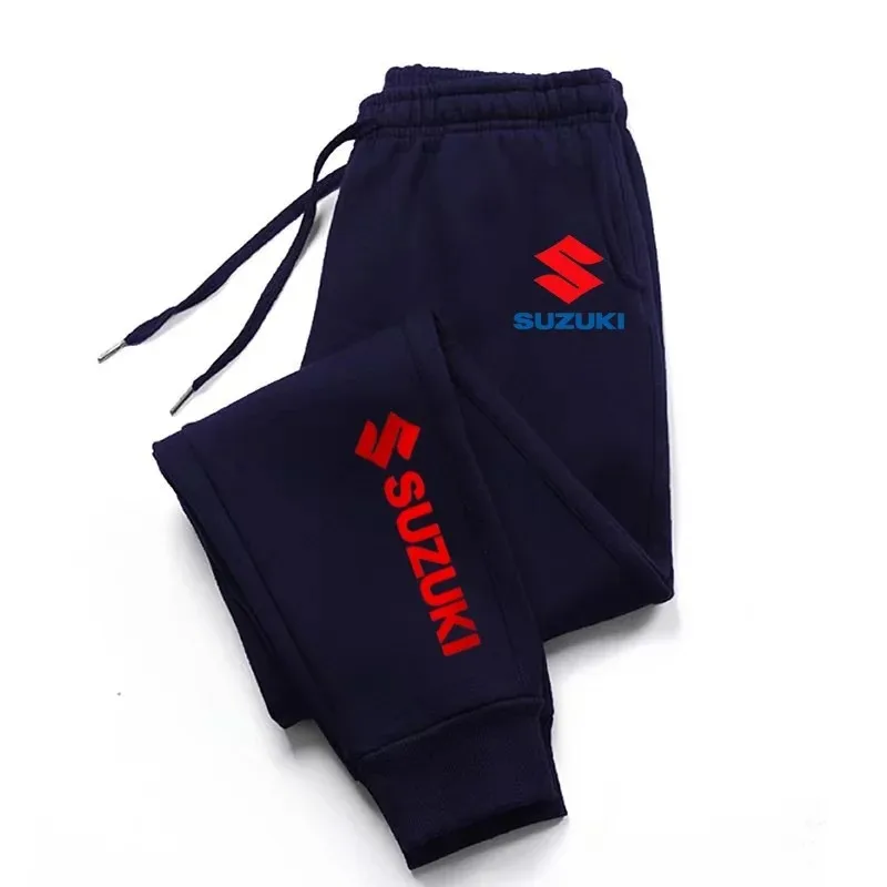 Suzuki printed comfortable sporty men's and women's daily casual pants, long soft sport pants, suitable for all seasons, loose f 2