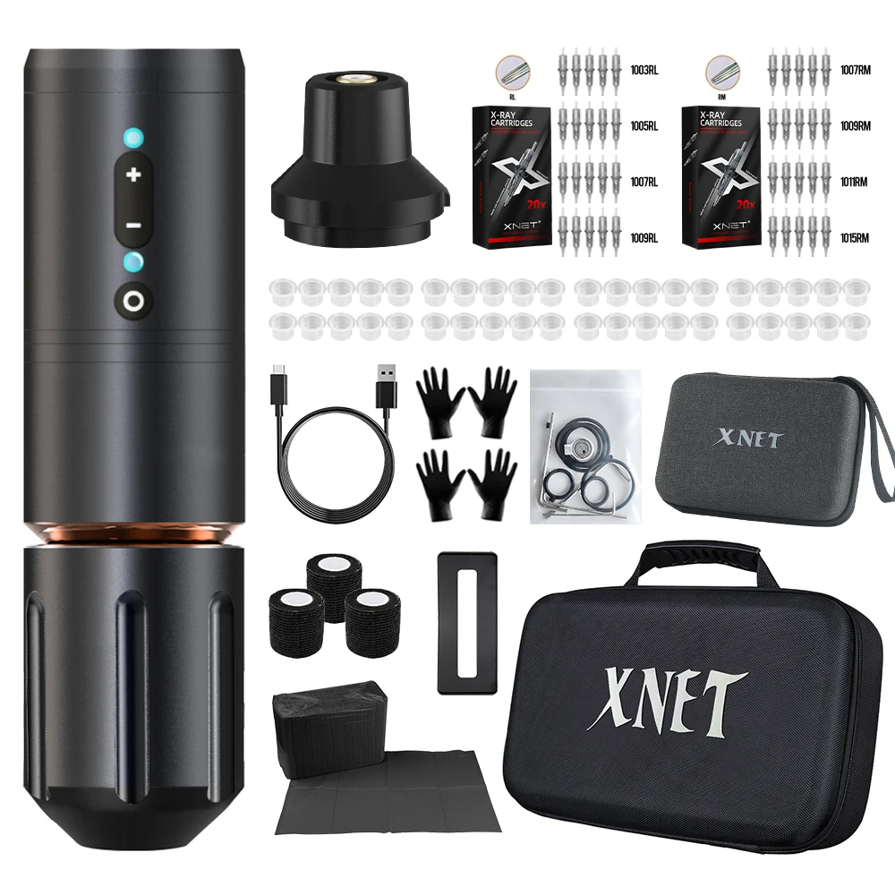 XNET Tornado Wireless Tattoo Machine Kit 2000mAh Battery 4mm