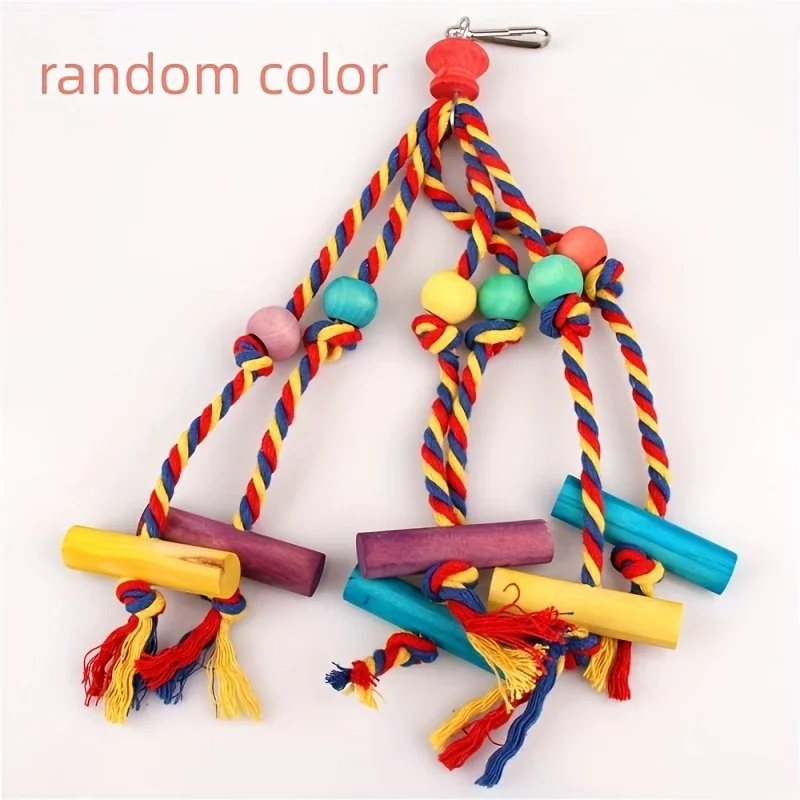 parrot toys bird toys colorful bead wooden blocks gnawing on skewers birds relieve boredom and bite fur details 2