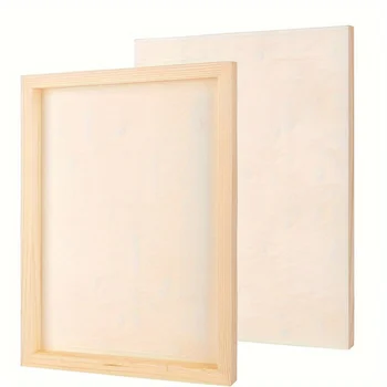 Pannello in legno da 2 pezzi, pannelli in legno rettangolari in tela di legno per pittura, versare, uso artistico con oli, acrilici