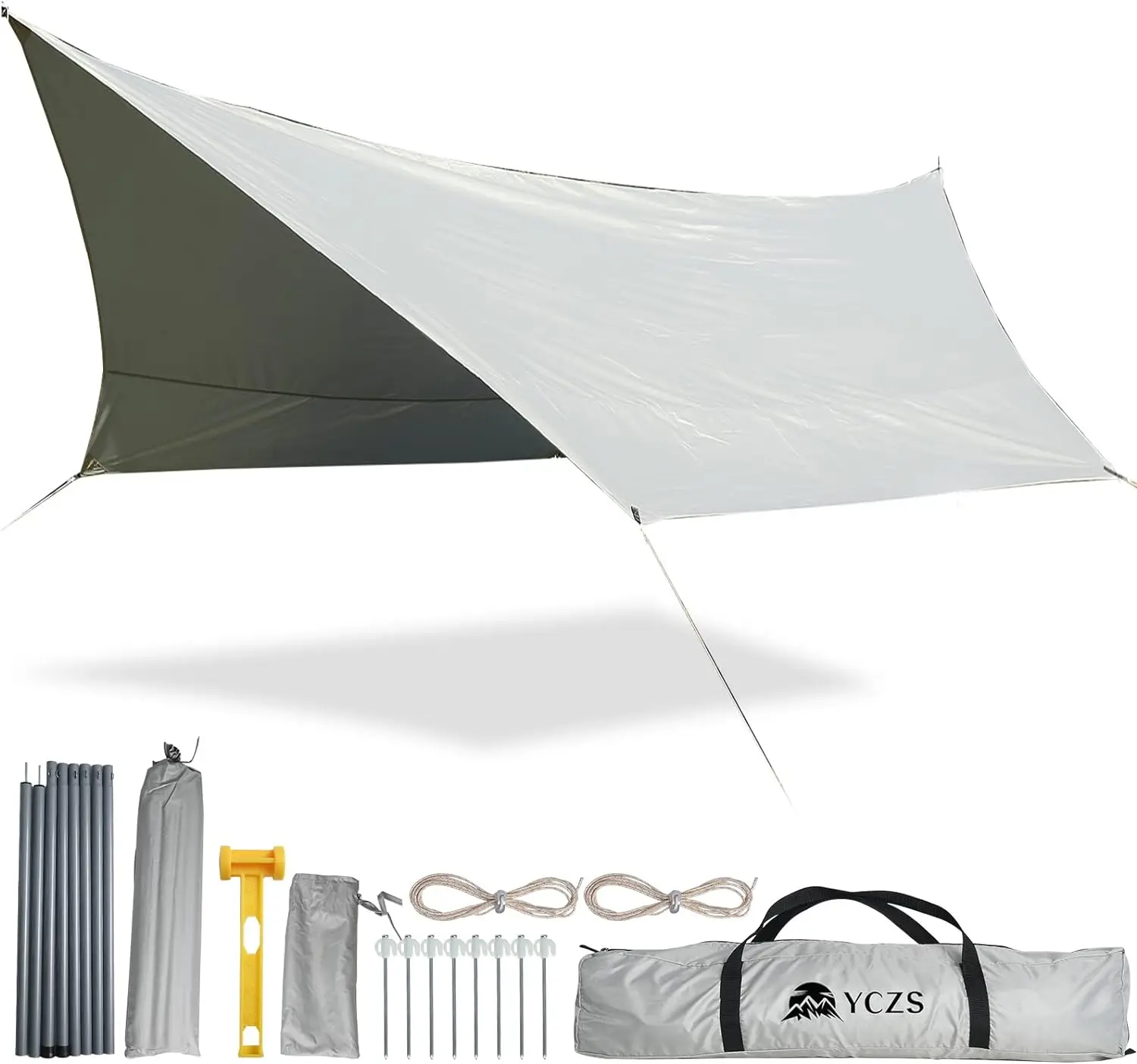 

Tarp,Waterproof Rain Fly [20ft x 14ft] - Portable Large Camping Tarp - Easy Set Up Including Tent Stakes and Carry Bag- Camping