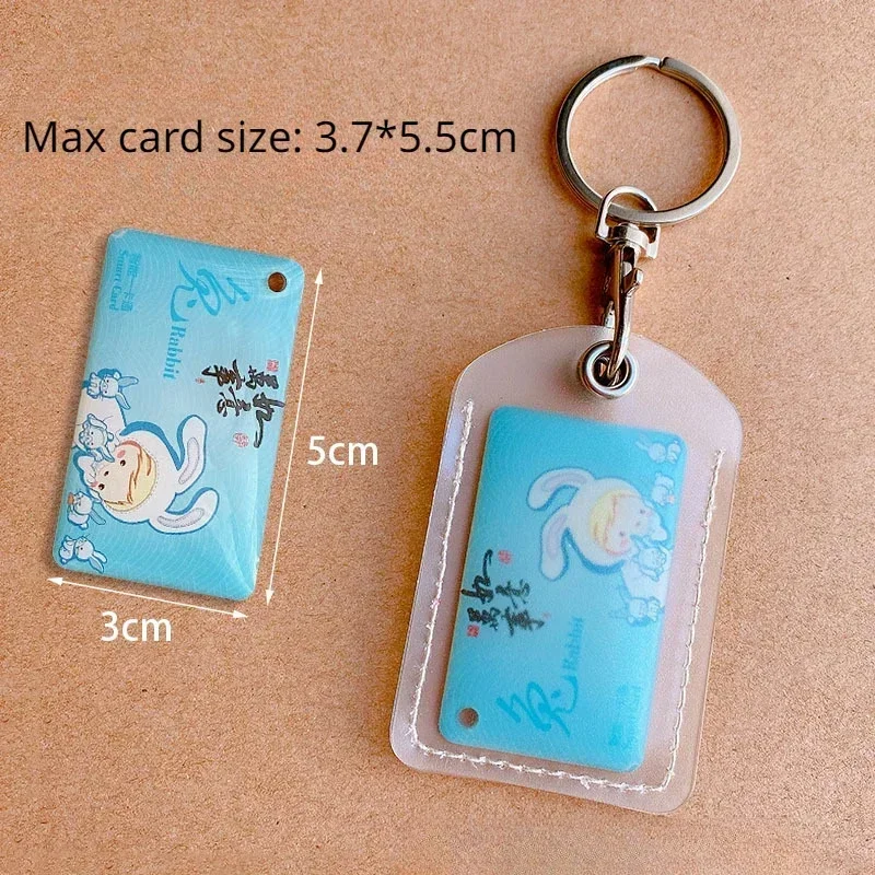 Transparent Bus Card Holder with Key Ring Convenient ID Card IC Bags Access Cards Protective Cases credit card holder,card holder,card protector,idol card protector,photo card holder