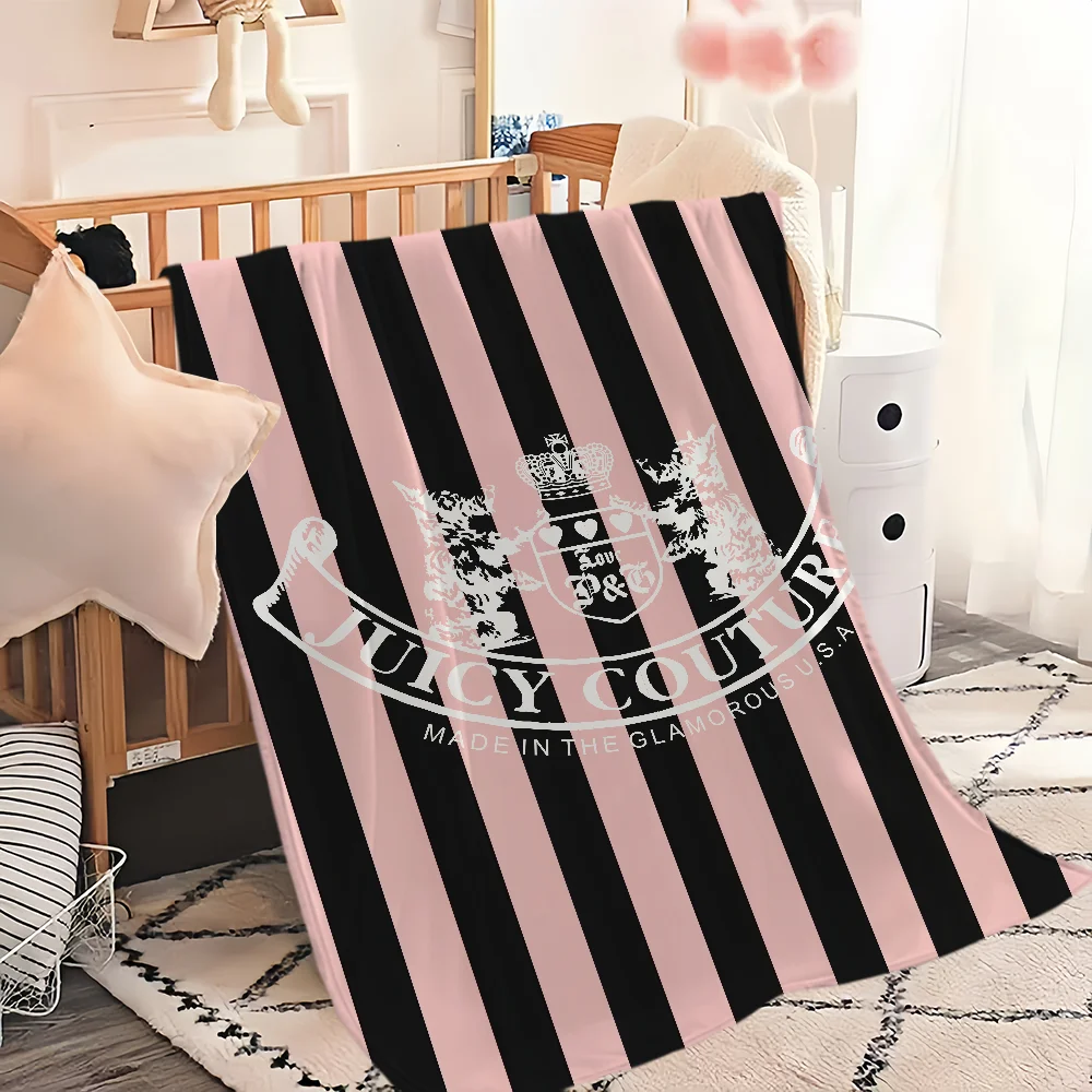 warm soft plush J-juicy design blanket Y2K for sofa living Luxury room office C-couture bedroom fashion travel gift Flannel 3