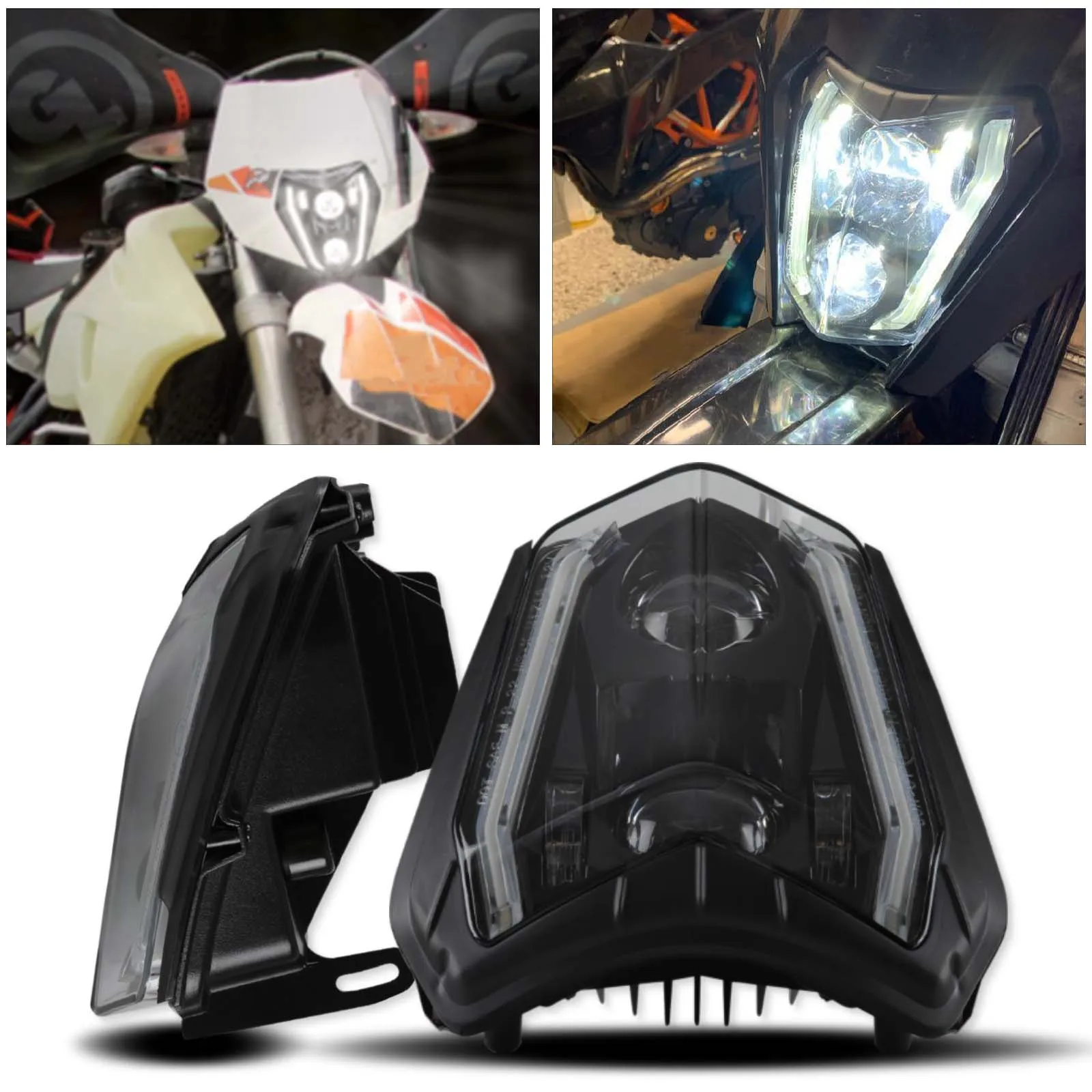 Motorcycle LED Headlight DRL Motocross Enduro Headlamp For KTM EXC SXF MX Dirt Bike Enduro LED