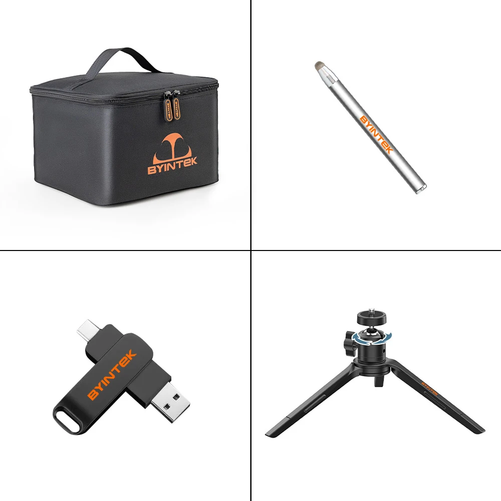 thumbnail image 1 of Bolsa de almacenamiento para proyector BYINTEK, trípode, puntero didáctico, excelente paquete de regalo para profesores para BYINTEK R17, R17Pro, R20, R20Max, 1 of 4