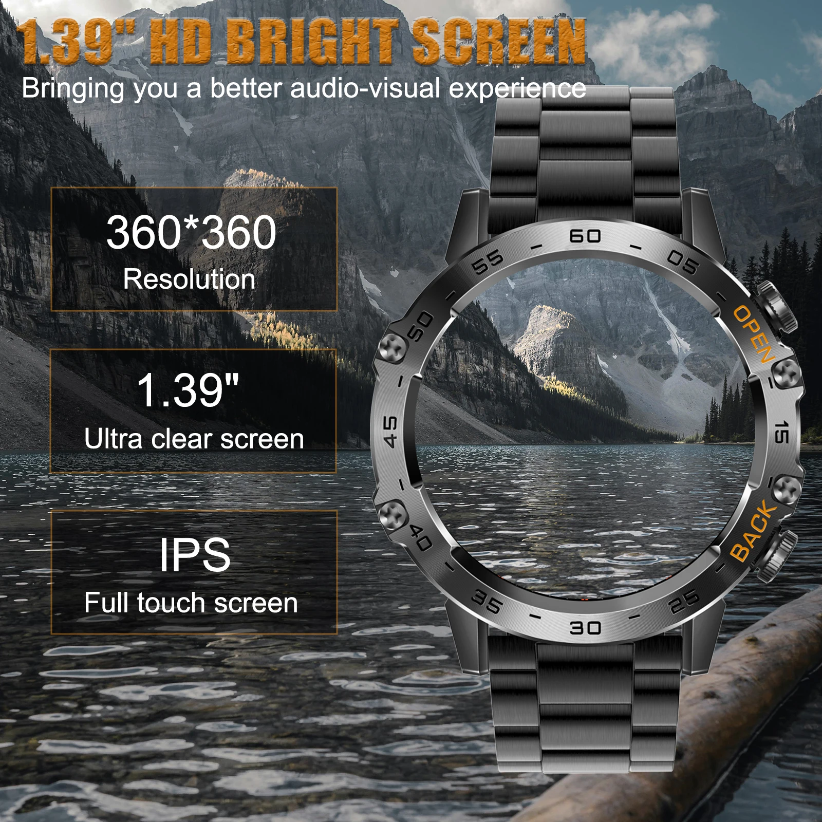 LaNikar New Smart Watch Men 1.39'' Full Touch Bracelet Fitness Tracker Bluetooth Call Heart Rate Smart Clock Men Smartwatch K52 - Image 6