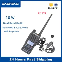 Original Baofeng BF-H6 Walkie Talkie 10KM VHF UHF Dual Band Handheld Portable Ham Radio 10W Powerful Two Way Transceiver Radio 1