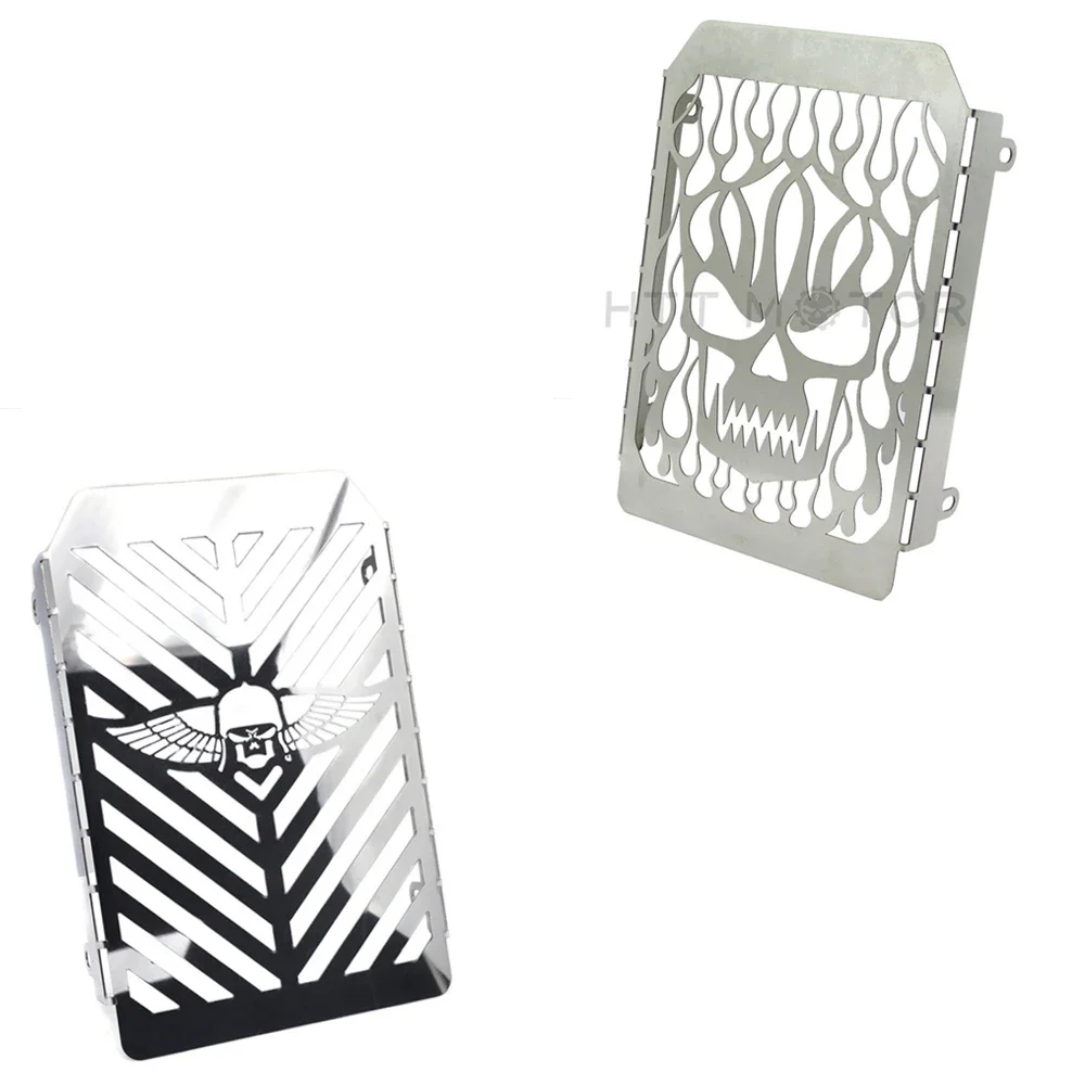 Copertura Della Griglia Del Radiatore Della Fiamma Del Cranio In Acciaio Inossidabile Cromato Inossidabile Per La Parte Del Motociclo Aftermarket Kawa