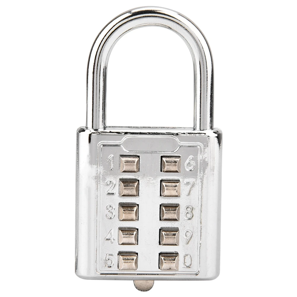 10-Digit Combination Padlock for Secure Locking Push Button Password Lock for Luggage Toolbox Locker