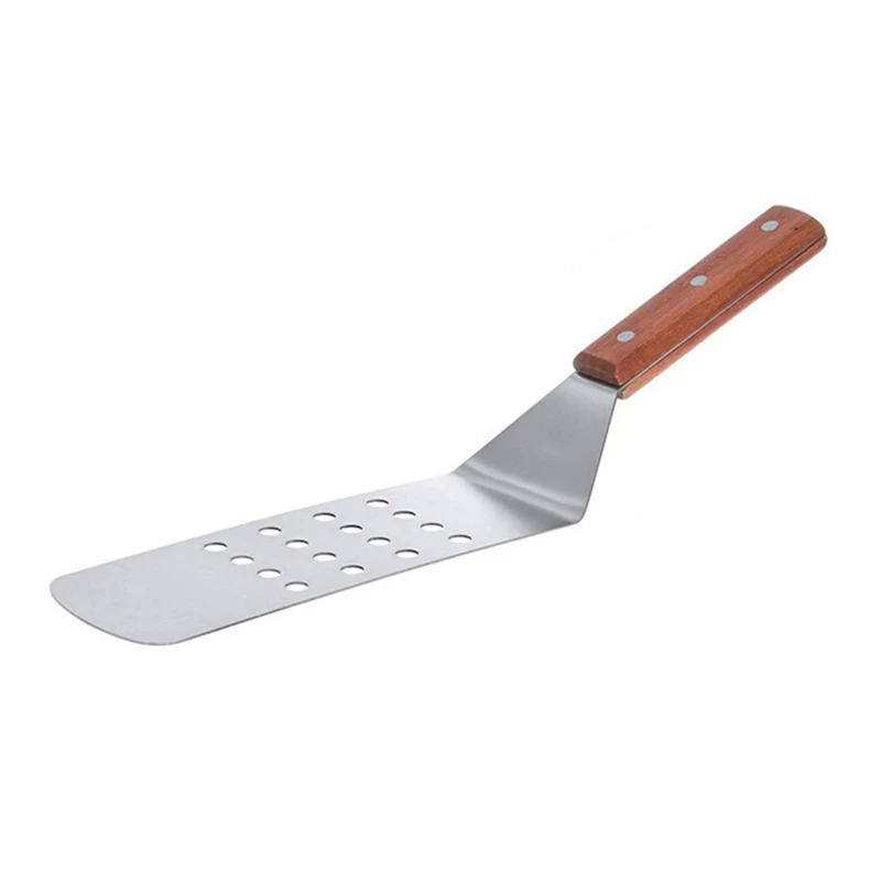 Description Picture 6 of item3Pcs/Set Stainless Steel Metal Scraper Hamburger Shovel Kitchen Dining Bakeware Tools Wood Handle Steak Pizza Flat Shovel Peels