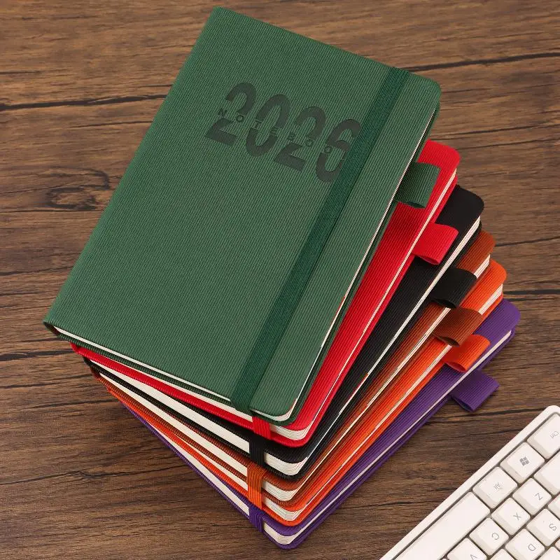 Colorful Hardcover Leather Daily Monthly Planner, 400 Pages