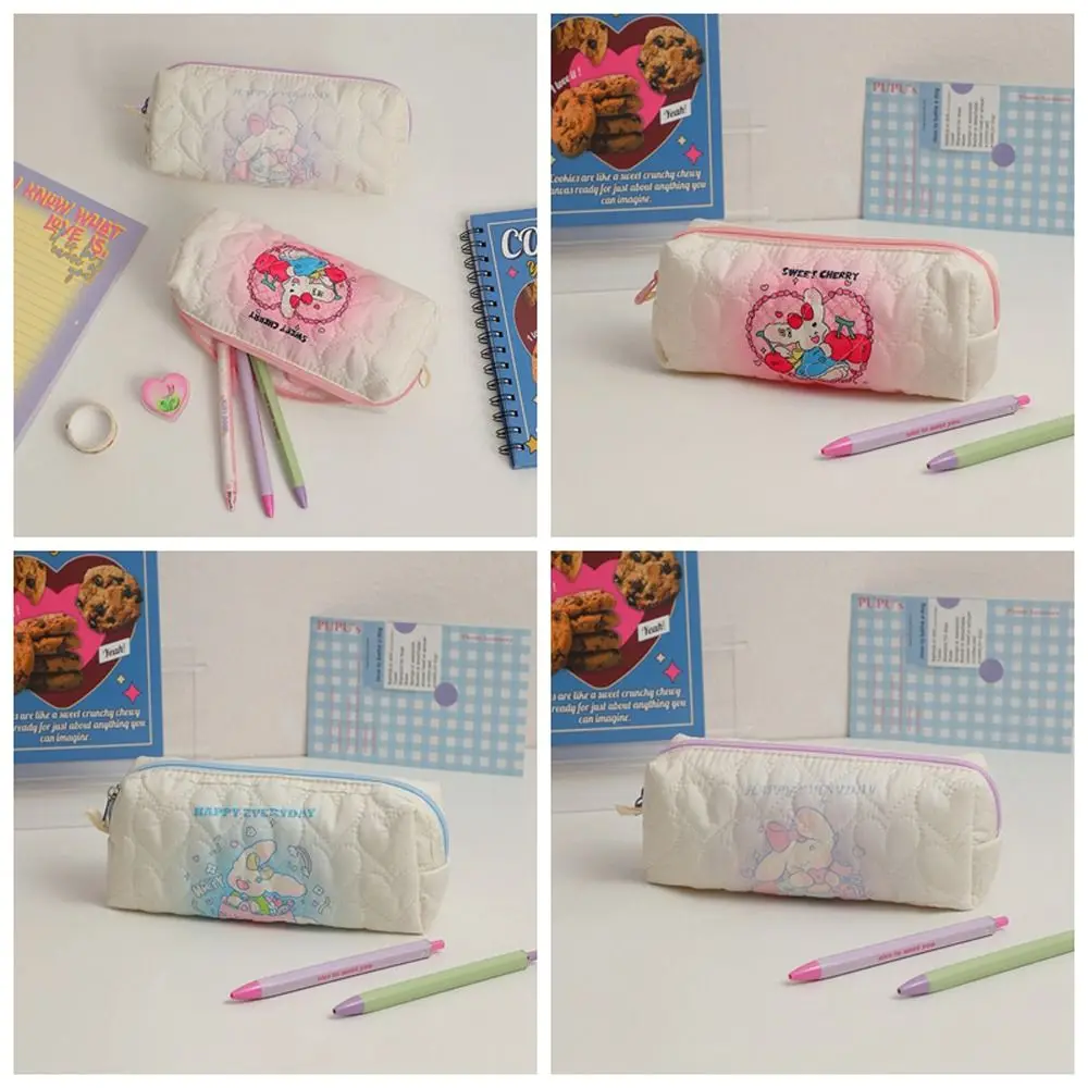 

Letter Cartoon Pencile Bag Portable Large Capacity Fold Cloud Cloud Makeup Bag Zipper Korean Style Rabbit Lipstick Bag Travel