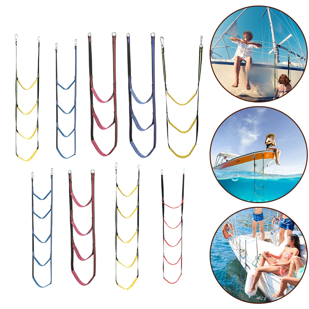 

3/4/5 Steps Foldable Marine Rope Ladder Nylon Climbing Aid Boat Ladder Tool Accessory For Kayak Inflatable Boats Jet Skis Canoes