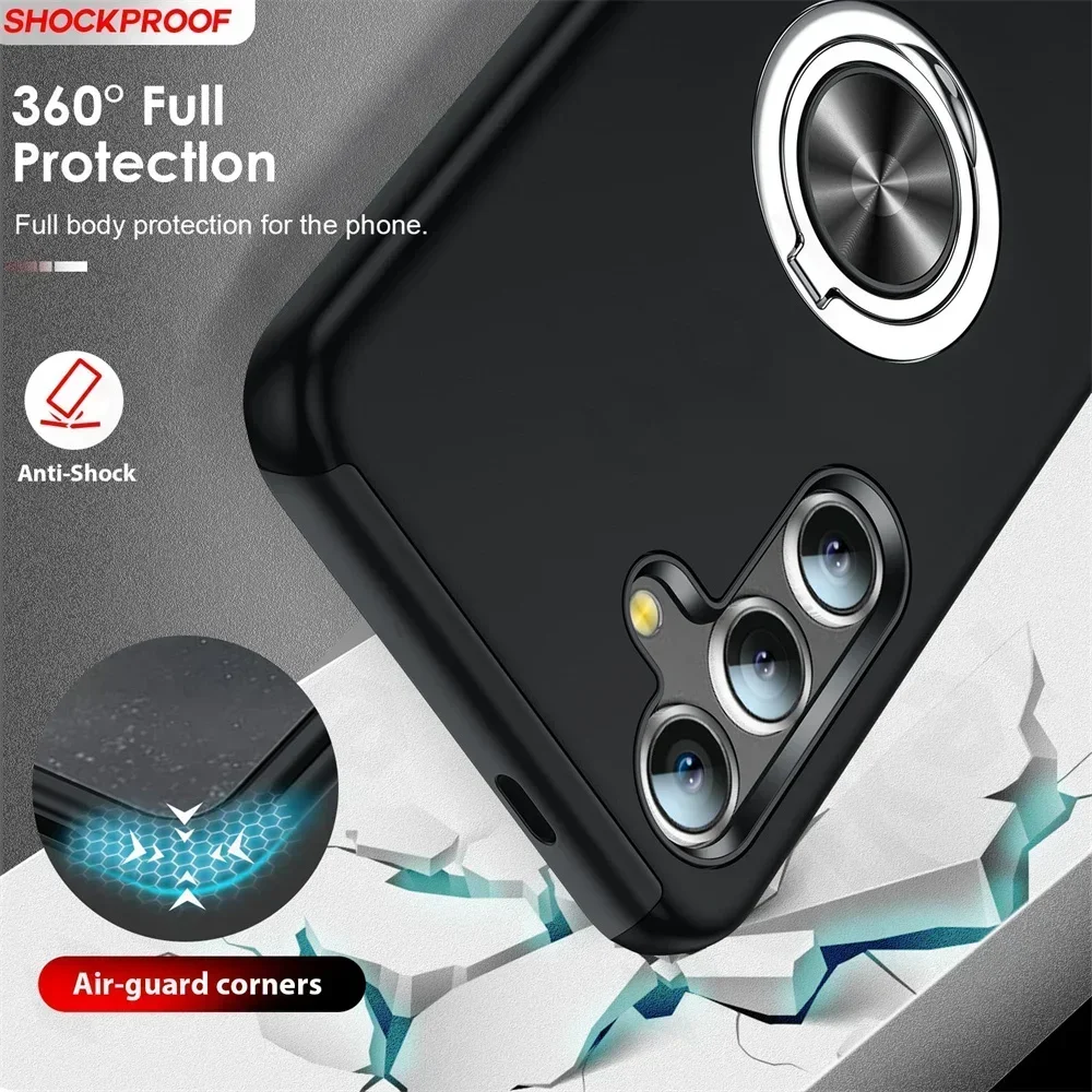 Durable Metal Ring Holder Armor Bumper Shockproof Case