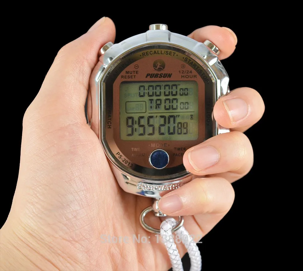 Digital Stopwatch 1/1000 Second Sports Chronograph Counter Build-in High Sensitive Touch Switch Timer Watch